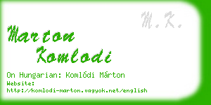marton komlodi business card
