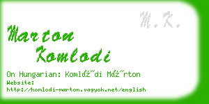 marton komlodi business card